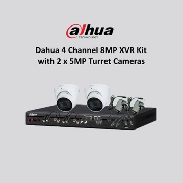 Dahua 4 Channel 8MP XVR Kit with 2 x 5MP Turret Cameras